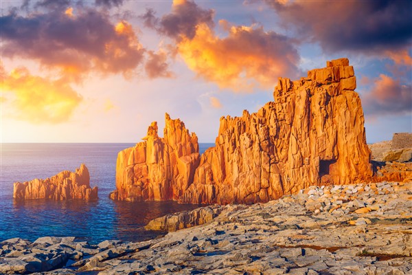 spiaggia di Arbatax al tramonto