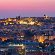 panorama serale di Cagliari